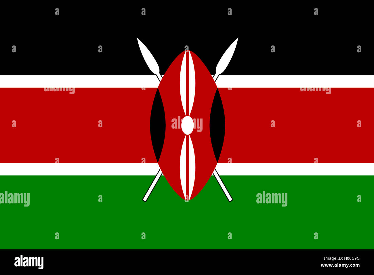 flag of Kenya, Kenya Stock Photo