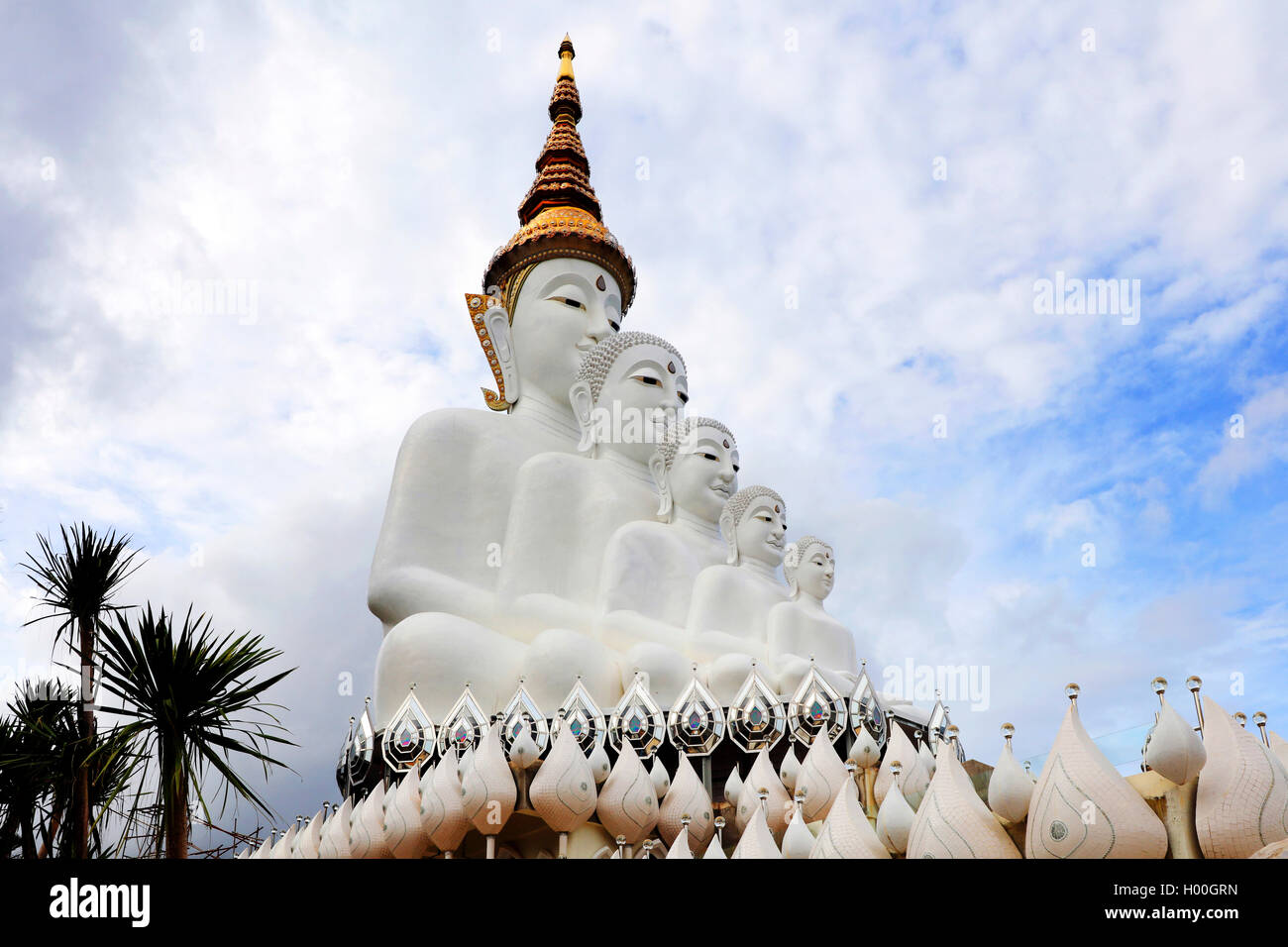 five Buddha statues in Khao Kho, Thailand, Phetchabun Stock Photo