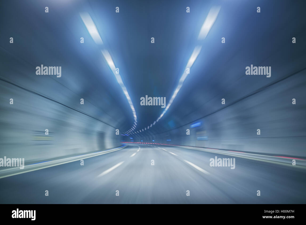 empty tunnel, blue toned image. Stock Photo