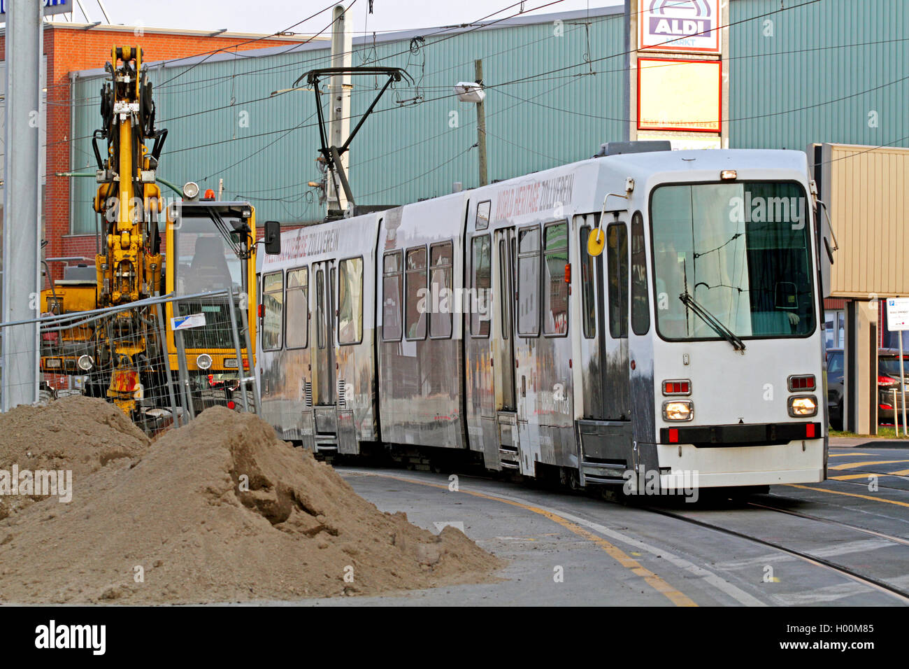 building site of a new tram station, Germany Stock Photo