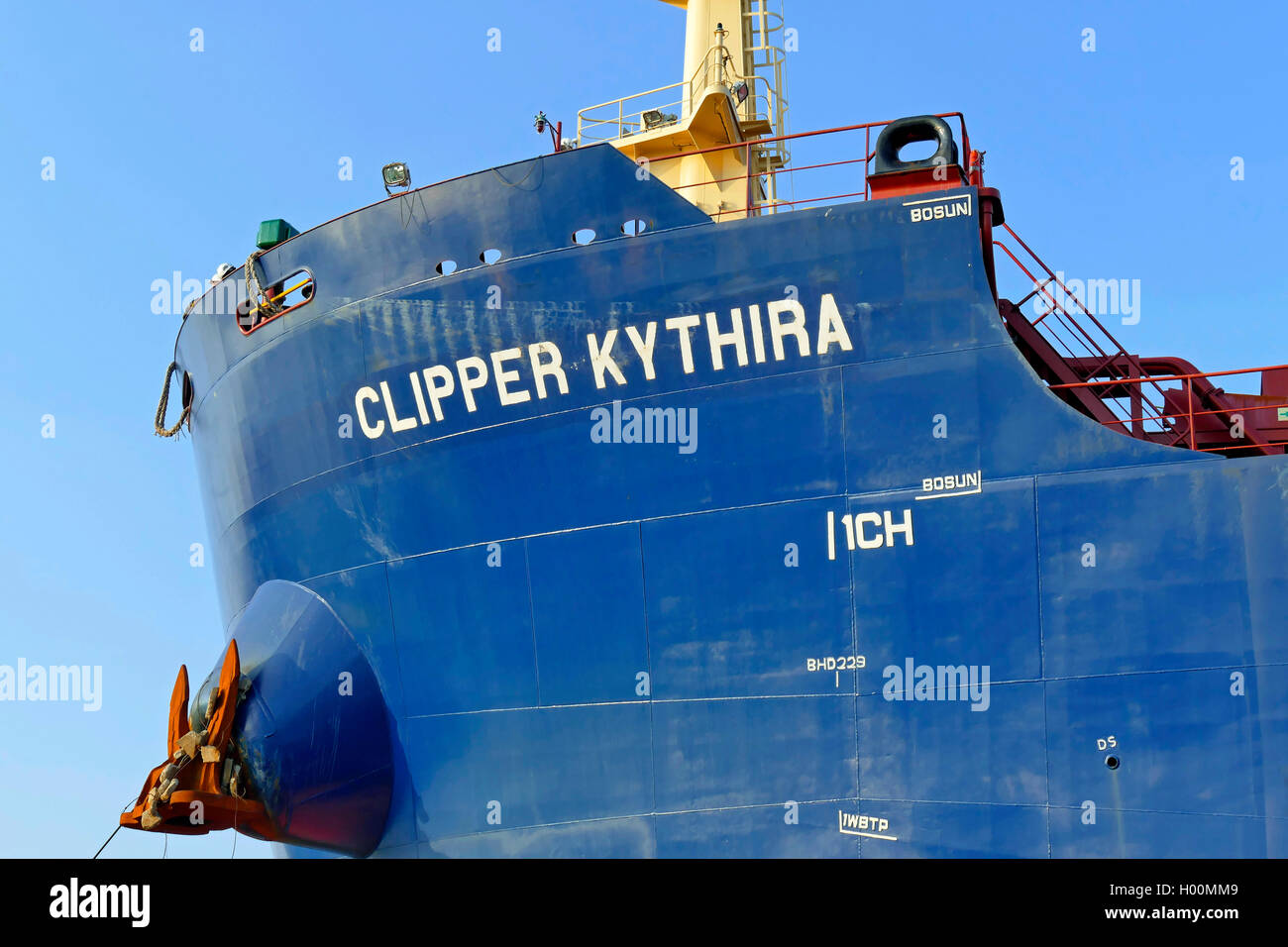 hulll of cargo ship Clipper Kythira, Germany, Groepelingen, Bremen Stock Photo