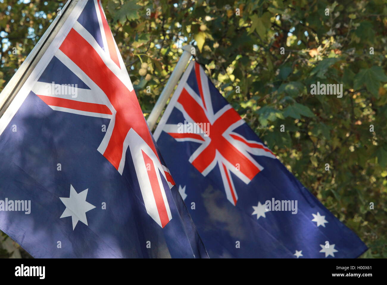 Australian flag, flag of Australia, defaced blue ensign, Jack in the canton, seven pointed star, Commonwealth Star, 1901 Stock Photo - Alamy