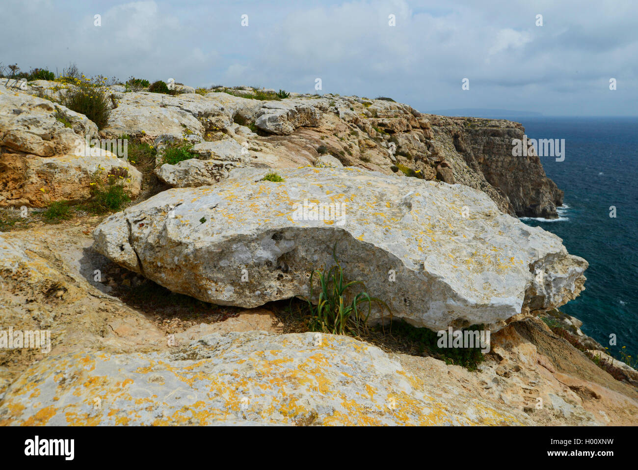 rocky coast of Formentera at Cap de Barbaria, Spain, Balearen, Formentera, Cap de Barbaria Stock Photo