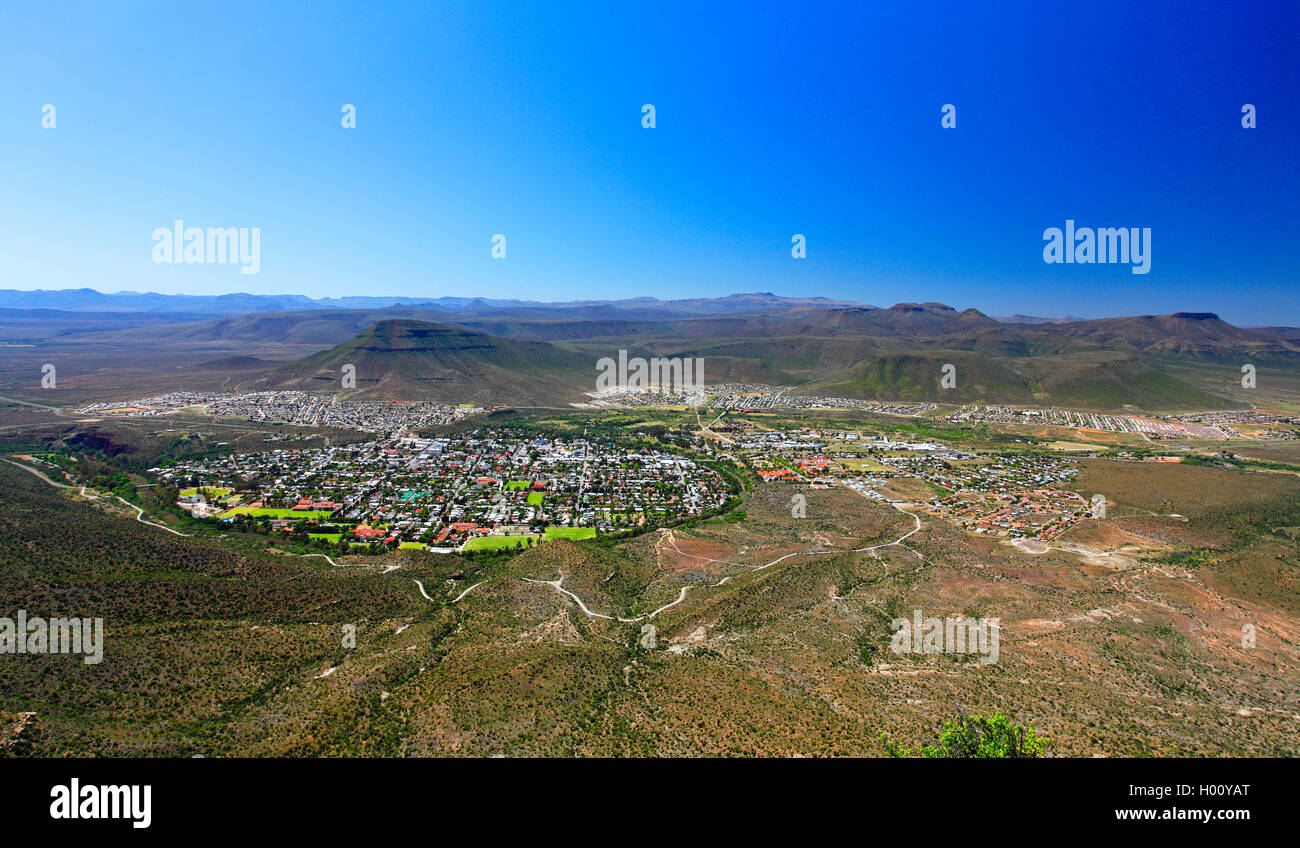 view to the town Graaff-Reinet, South Africa, Eastern Cape Stock Photo