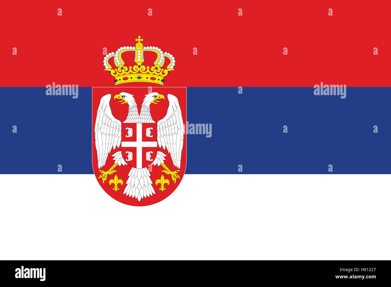 flag of Serbia, Serbia Stock Photo