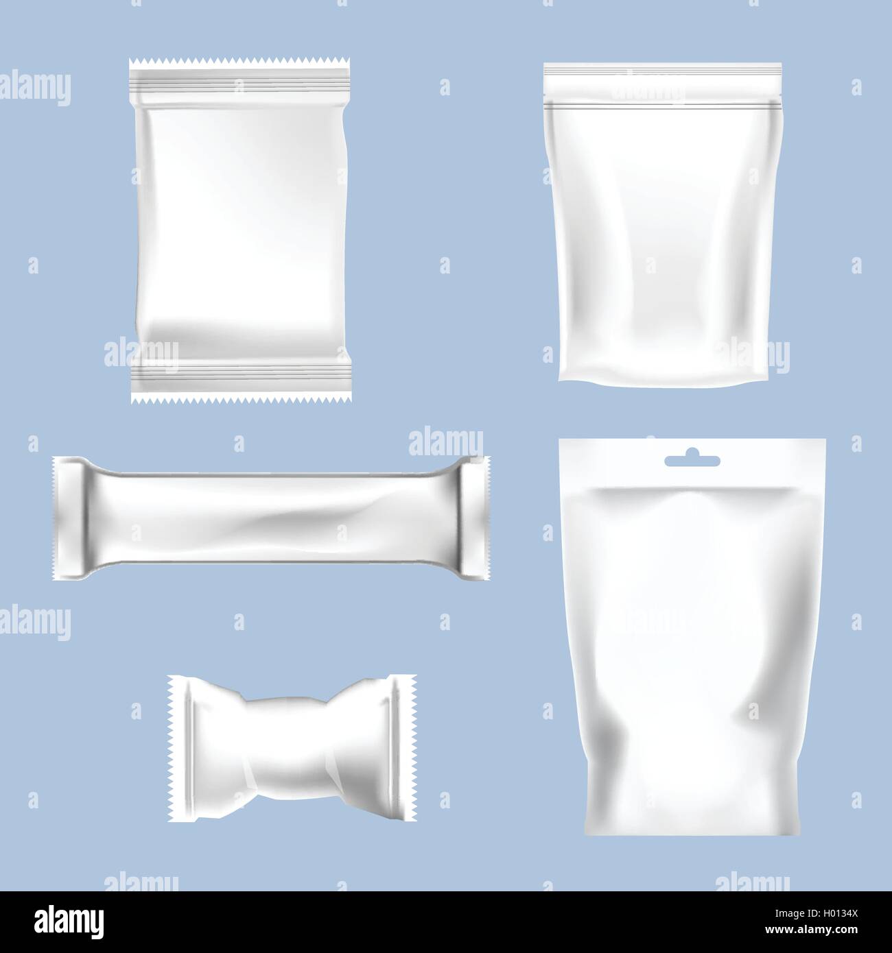 Download Vector Set Of White Polyethylene Foil Package For Sugar Bubble Gum Sweets And Candies Mockup Ready For Your Design Stock Vector Image Art Alamy