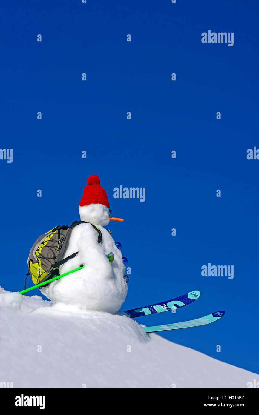 snowman in skiing clothing, side view, France, Savoie Stock Photo Alamy