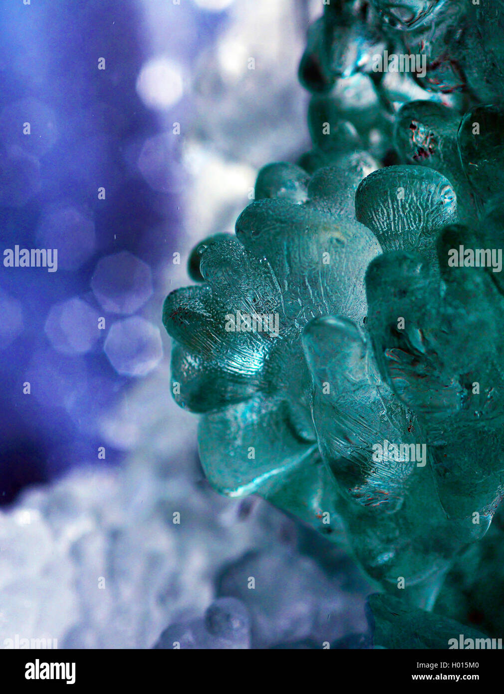 ice near a water fall in winter, France Stock Photo