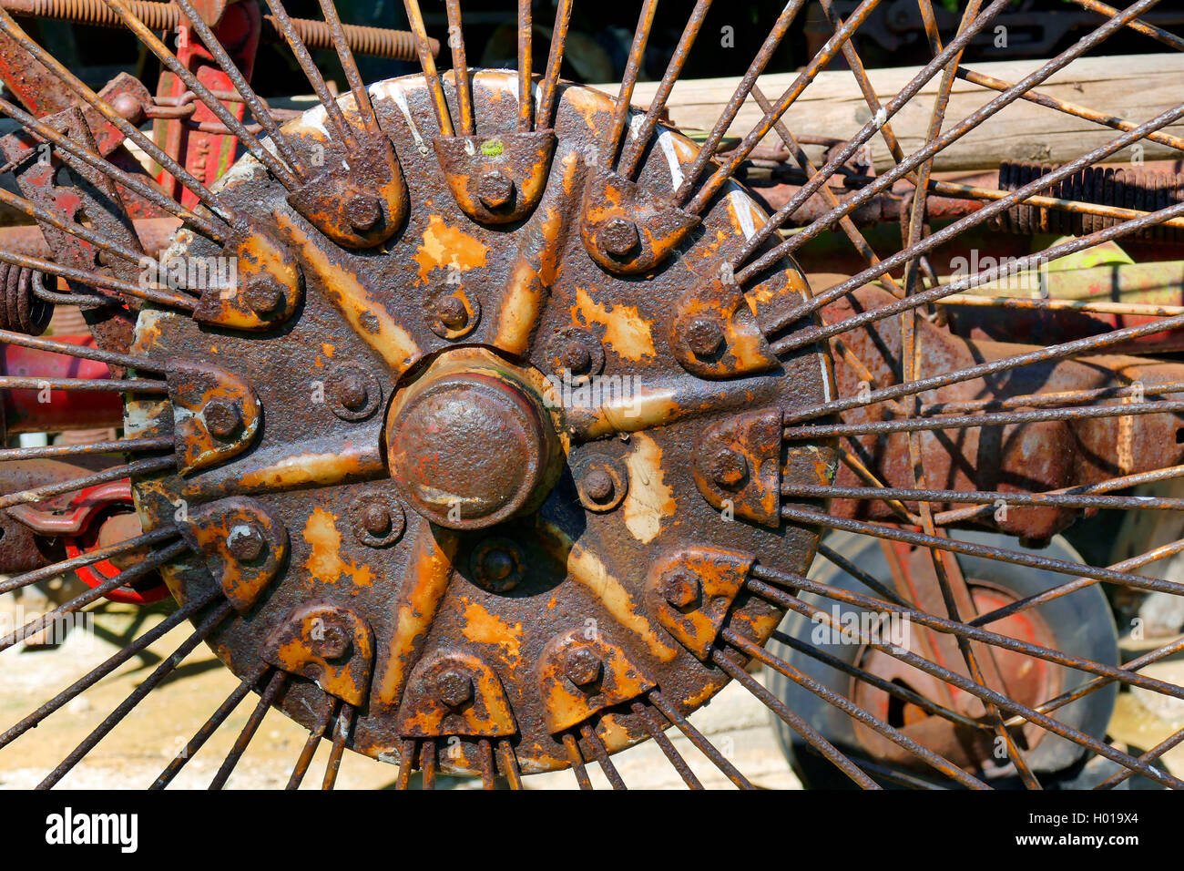 rusty drive pulley of an agricultural machine, Germany, Lower Saxony Stock Photo