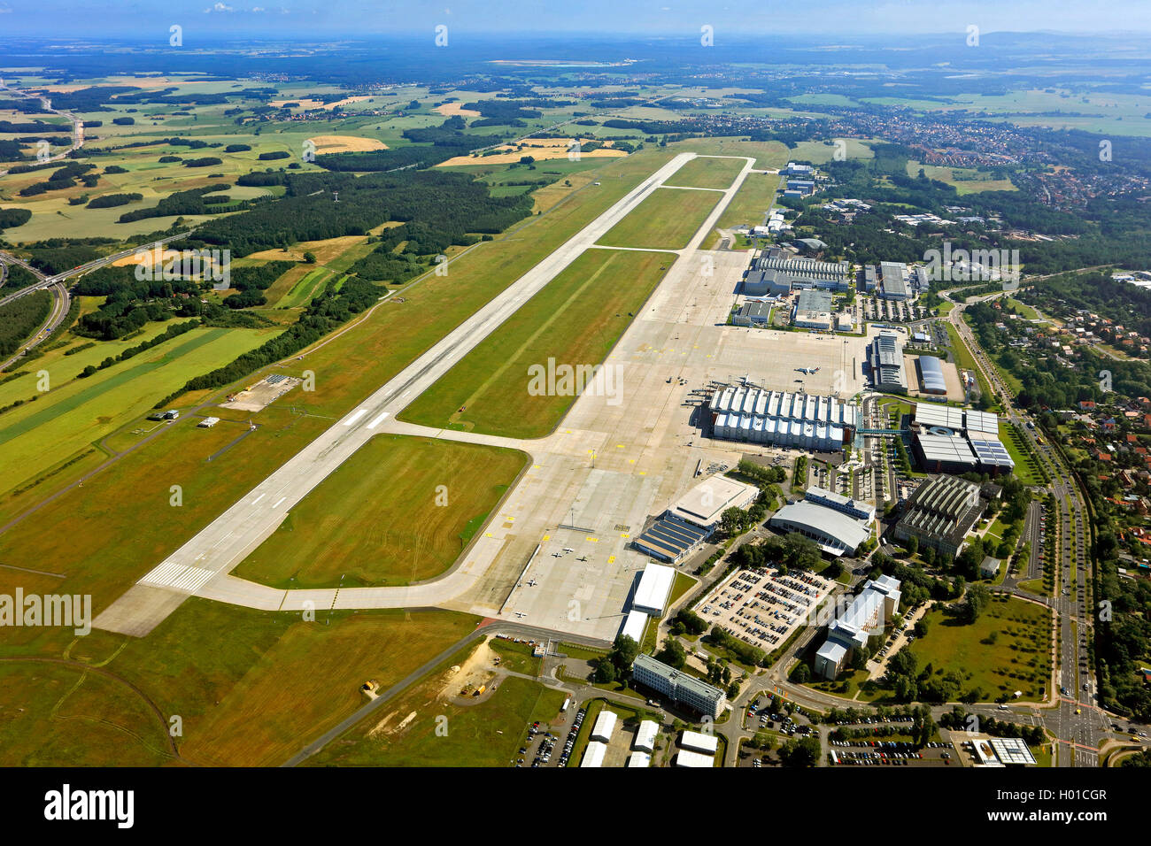 airport Dresden, 20.06.2016, aerial view, Germany, Saxony, Dresden Stock Photo