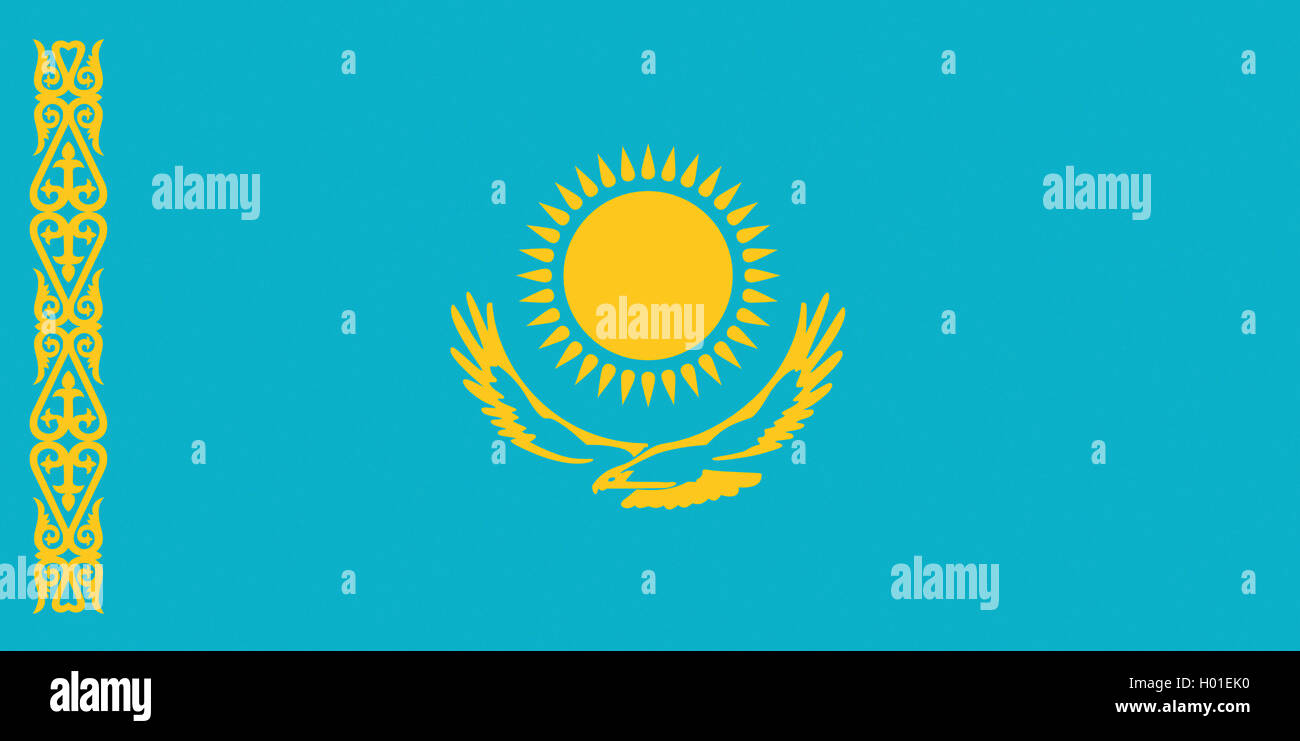 flag of Kasachstan, Kazakhstan Stock Photo - Alamy