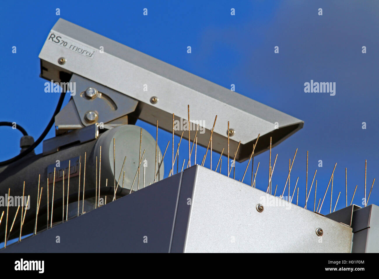 video surveillance with pigeon defence, Germany Stock Photo Alamy