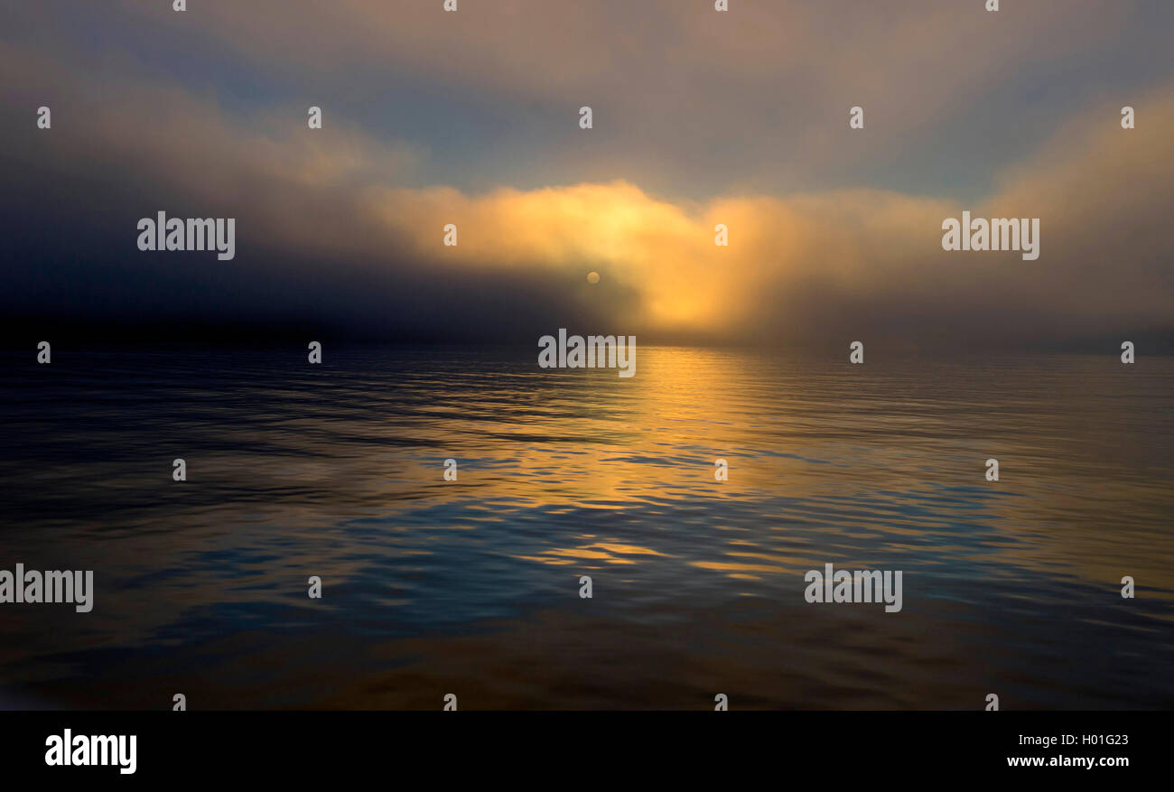 ., Nebel ueber dem Meer bei Sonnenaufgang, Norwegen, Hidra | fog above the sea at sunrise, Norway, Hidra | BLWS427015.jpg [ (c)  Stock Photo