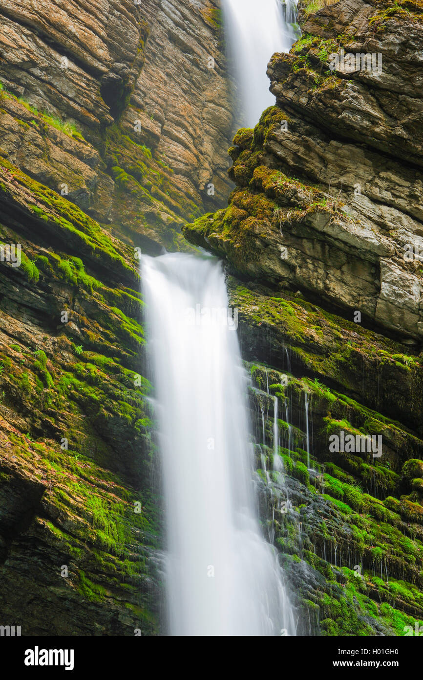 Thur waterfalls of river Saentisthur, Switzerland, St. Gallen, Wildhaus-Alt St. Johann Stock Photo