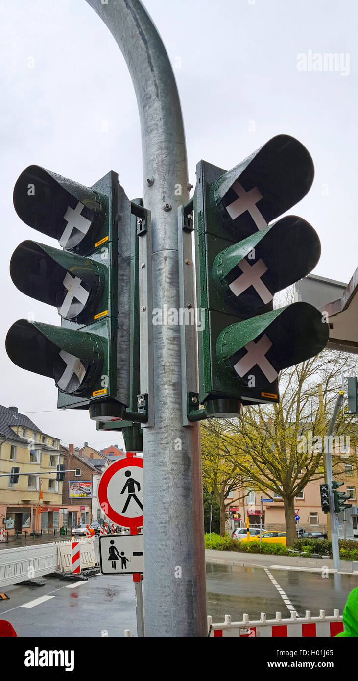road sign out of order, Germany Stock Photo