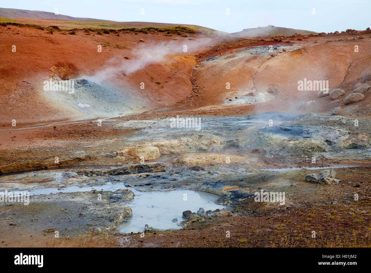 solfatara Seltun, geothermal area Krysuvik, Iceland, Reykjanes Peninsula Stock Photo