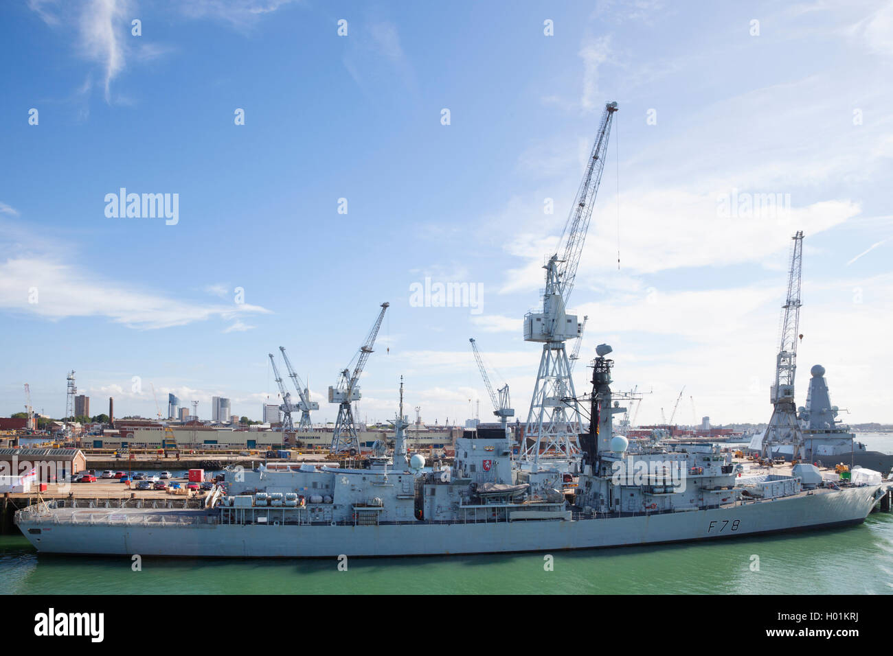 England, Hampshire, Portsmouth, The Naval Shipyard Stock Photo