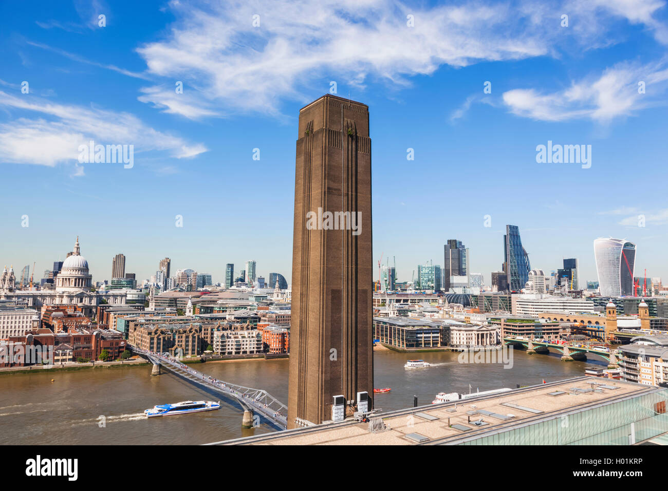 England, London, Tate Modern, View of The City of London Skyline Stock Photo