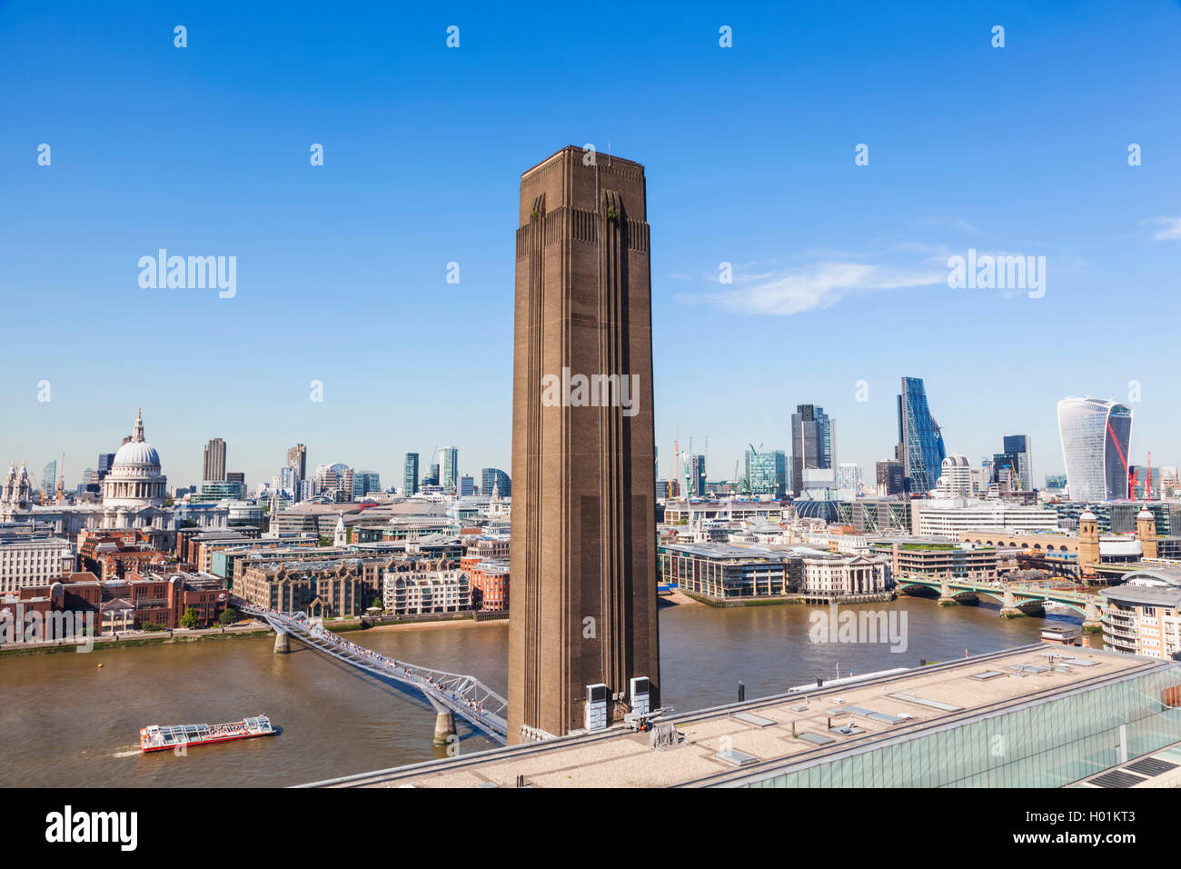 England, London, Tate Modern, View of The City of London Skyline Stock Photo