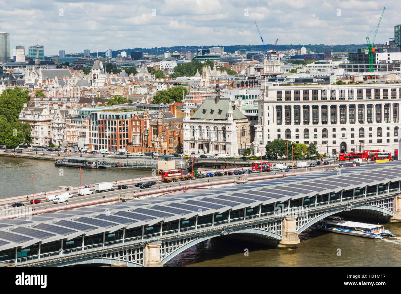England, London, Blackfriars Bridge and Victoria Embankment Stock Photo