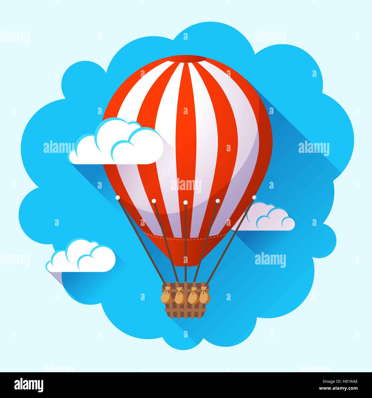 hot air balloon icon in the sky vector Stock Vector Image & Art - Alamy