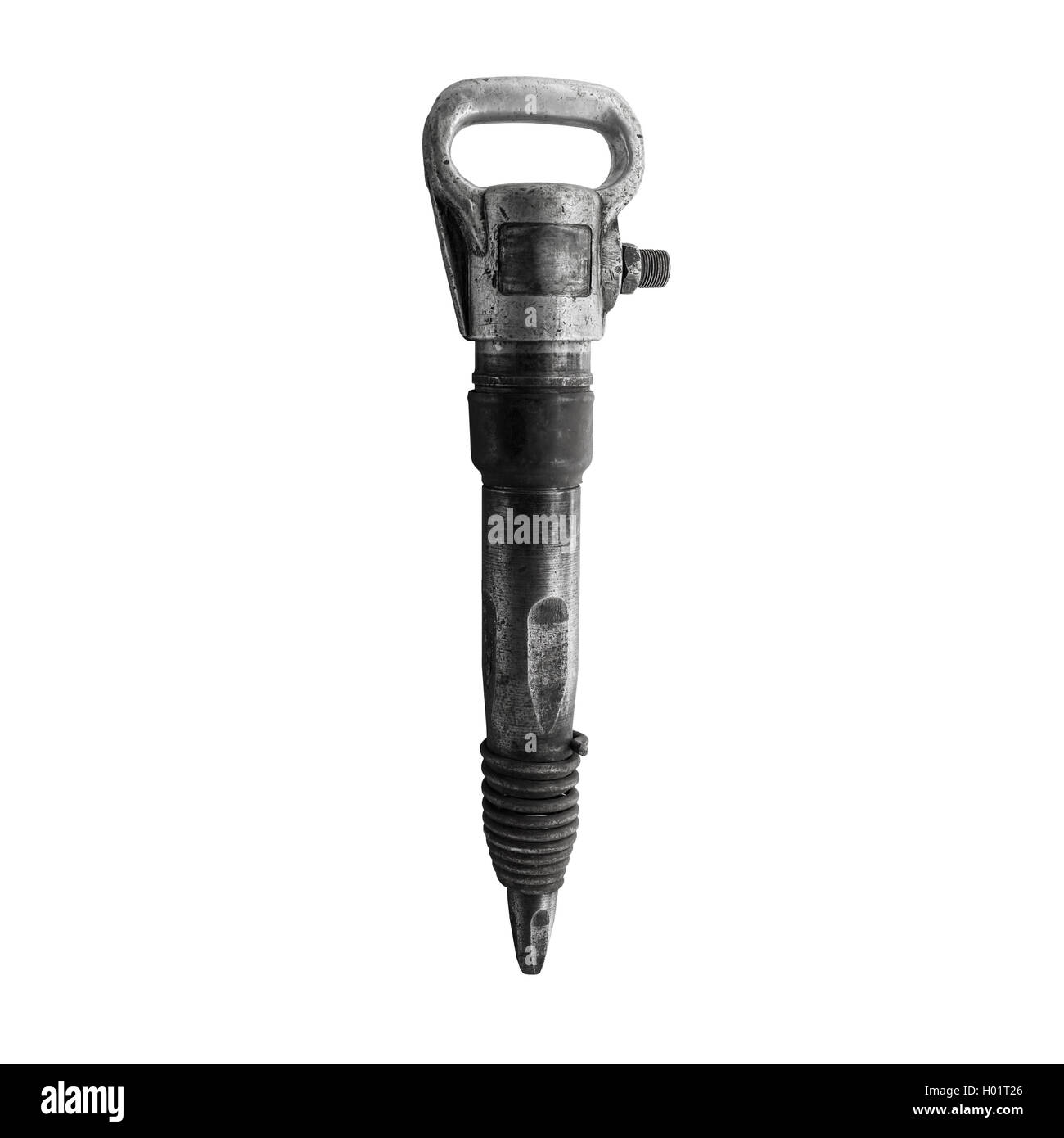 Old used jackhammer isolated on white background Stock Photo Alamy