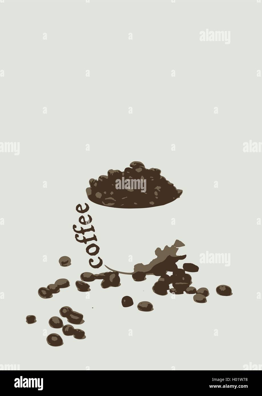 Art deco / retro abstract coffee vector poster / baner / illustration ...