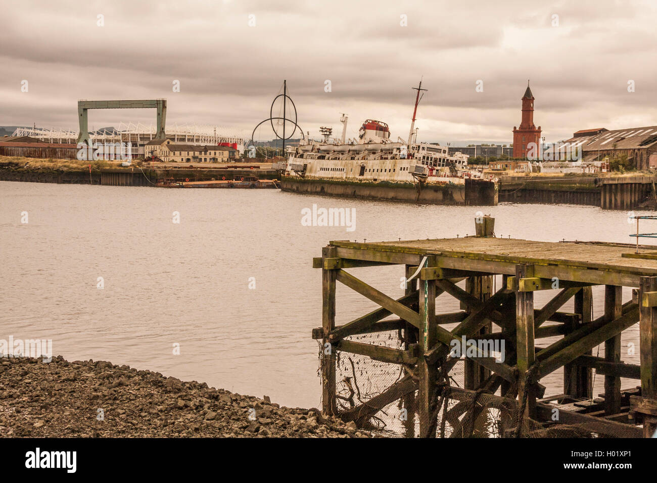 A view across the River Tees to Middlehaven from Port Clarence