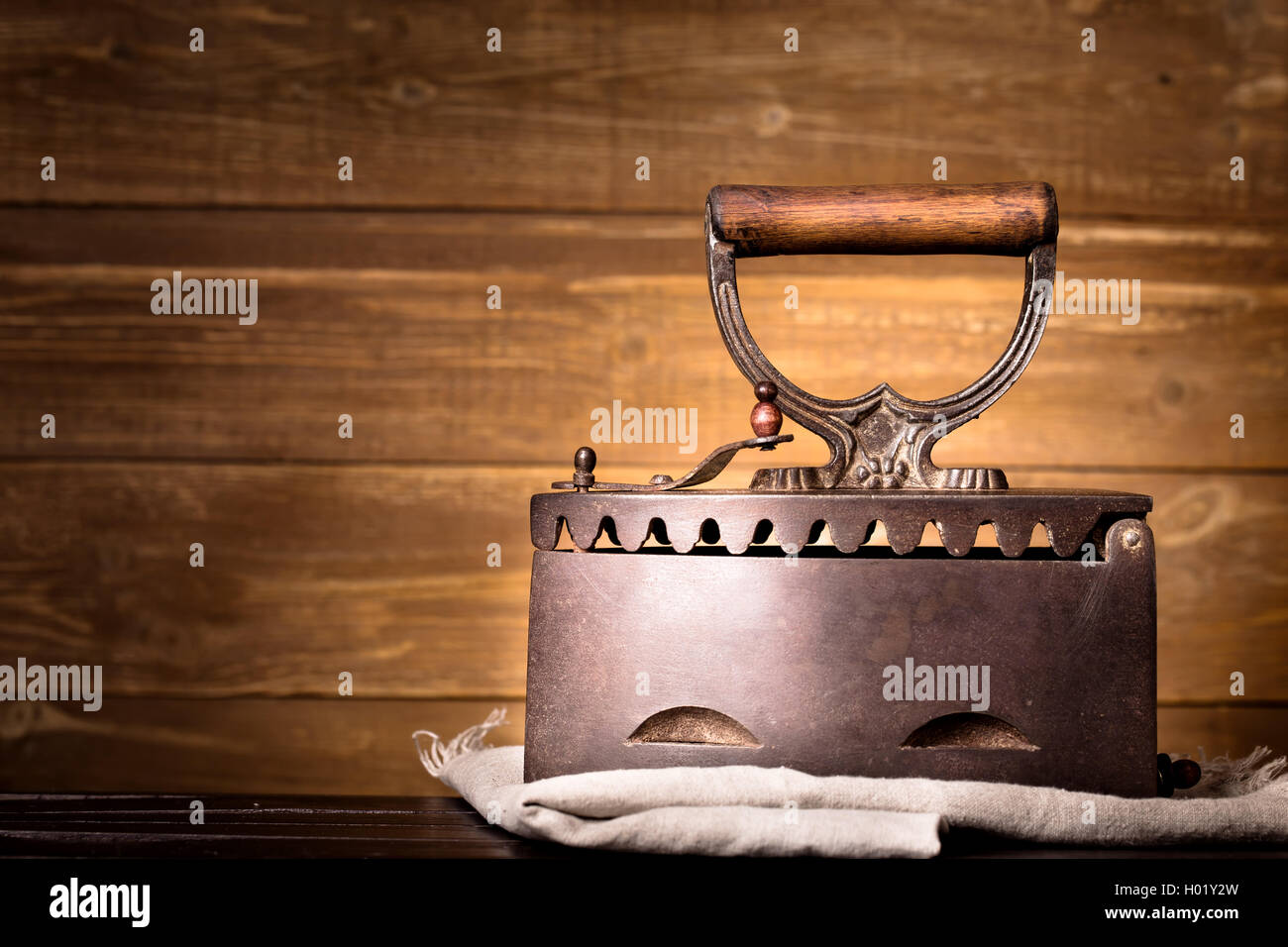 Vintage charcoal iron Stock Photo Alamy