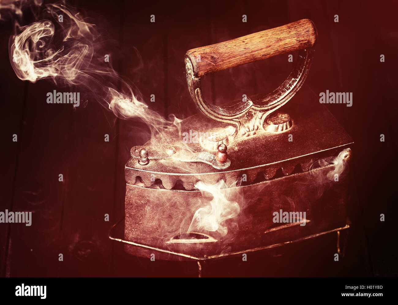 Vintage charcoal iron Stock Photo Alamy