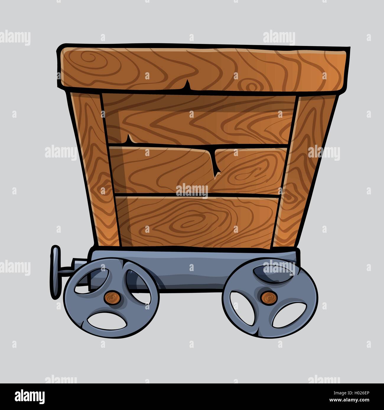 wooden mine cart Stock Vector Image & Art - Alamy