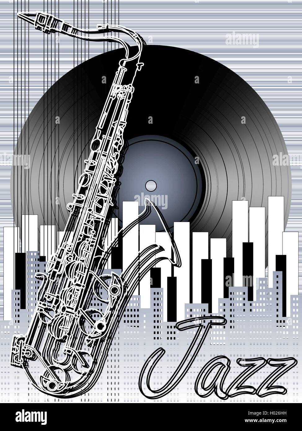 Jazz music festival, poster background template Stock Vector Image