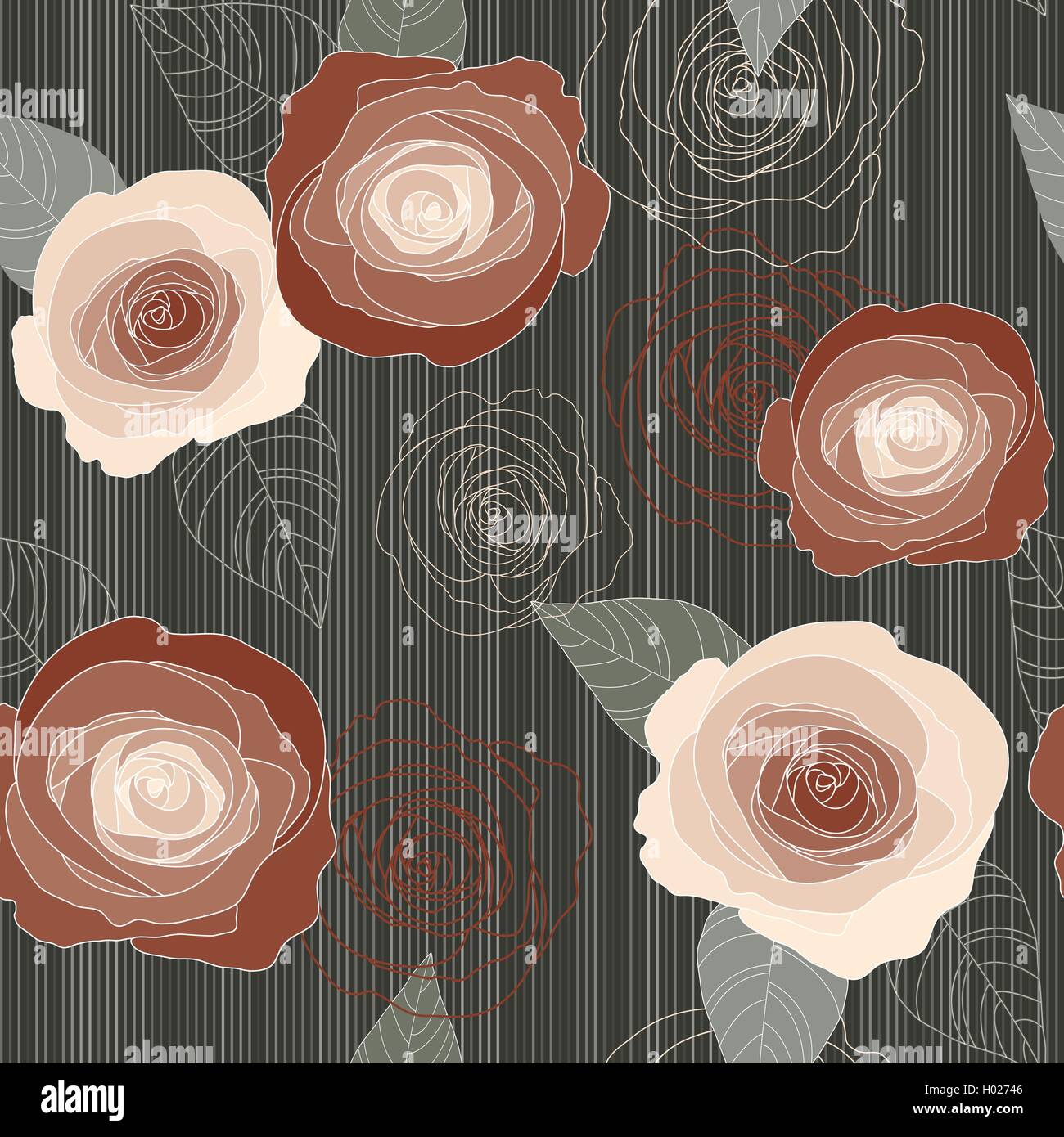 Seamless vector roses pattern on dark green background Stock Vector ...