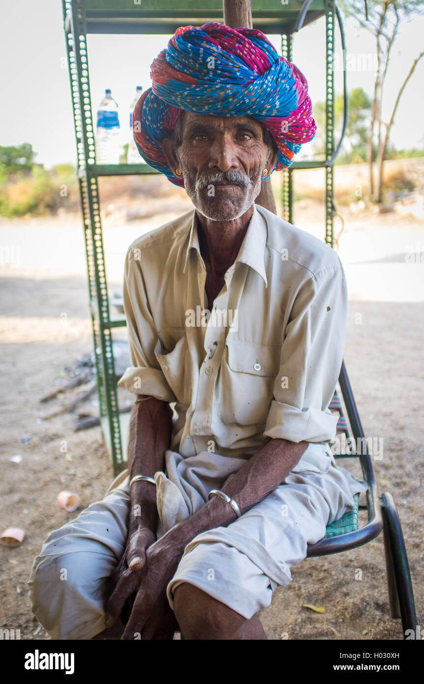 Indian rural old man sitting hi-res stock photography and images - Alamy