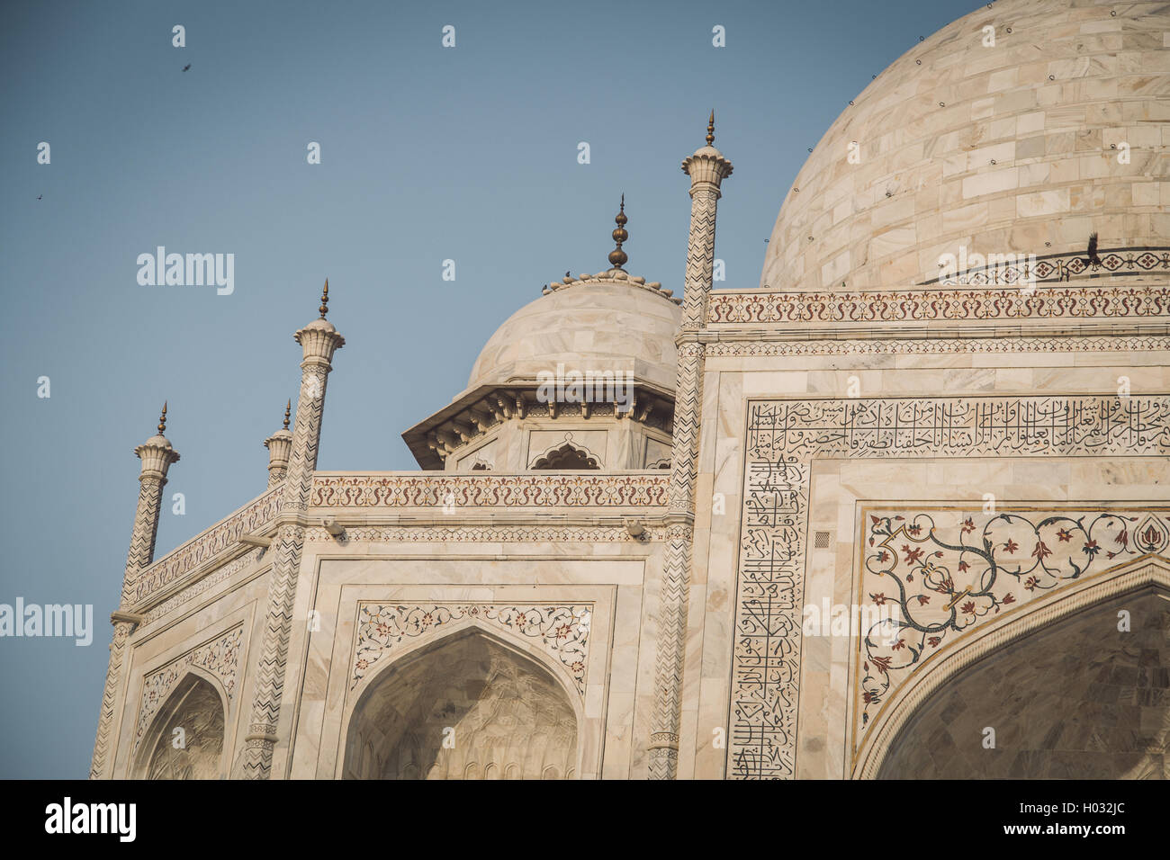 Close up view of Taj Mahal from East side. Post-processed with grain ...