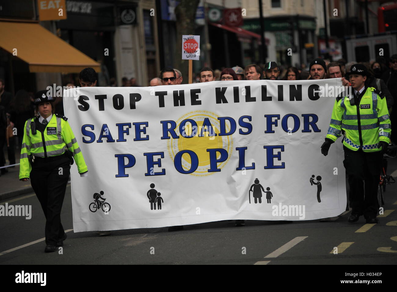 The National Funeral for the Unknown Victim of Traffic Violence - demonstration for safer roads for cyclists, London, UK. Stock Photo