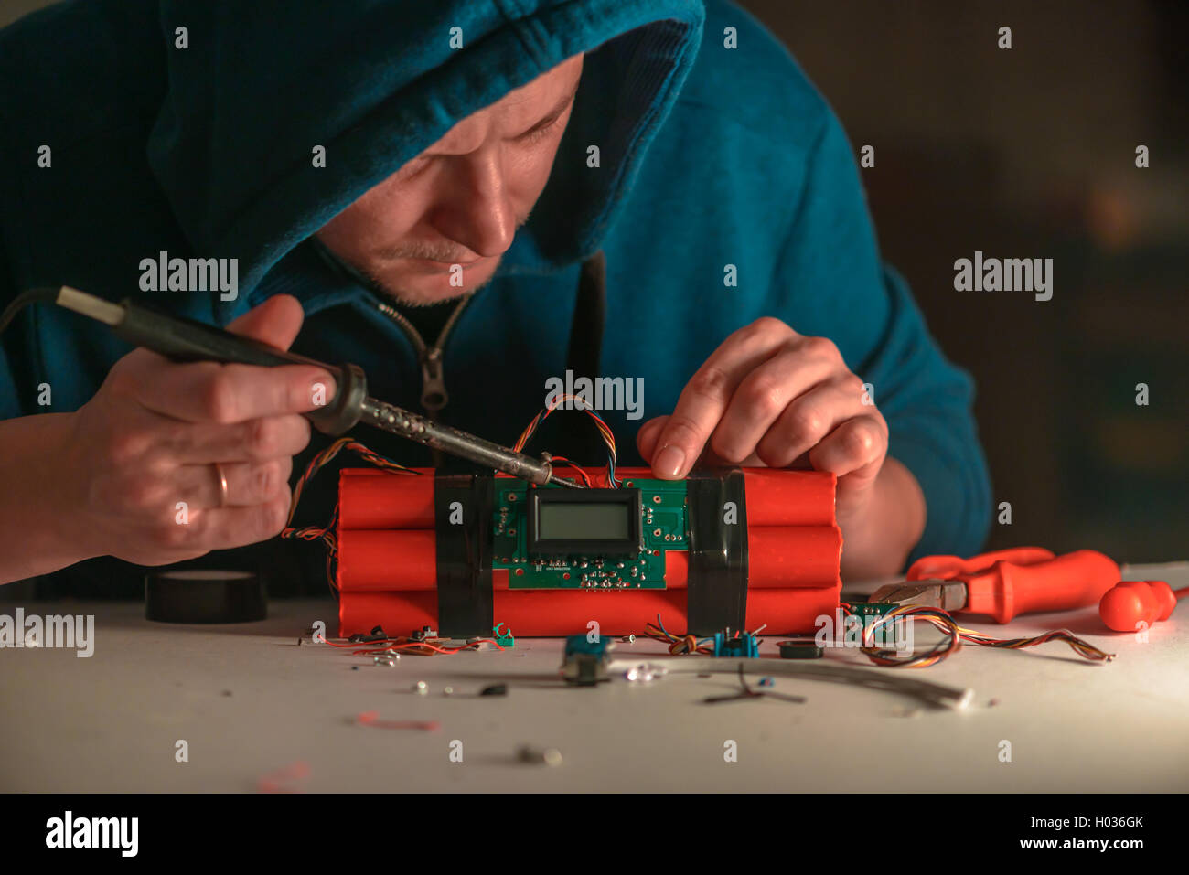 making bomb with digital timer Stock Photo Alamy