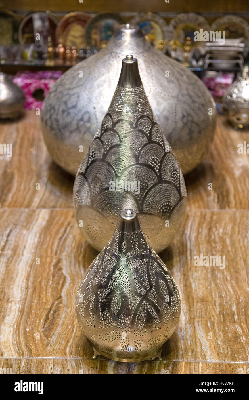 Egyptian brass lamp shades Stock Photo Alamy