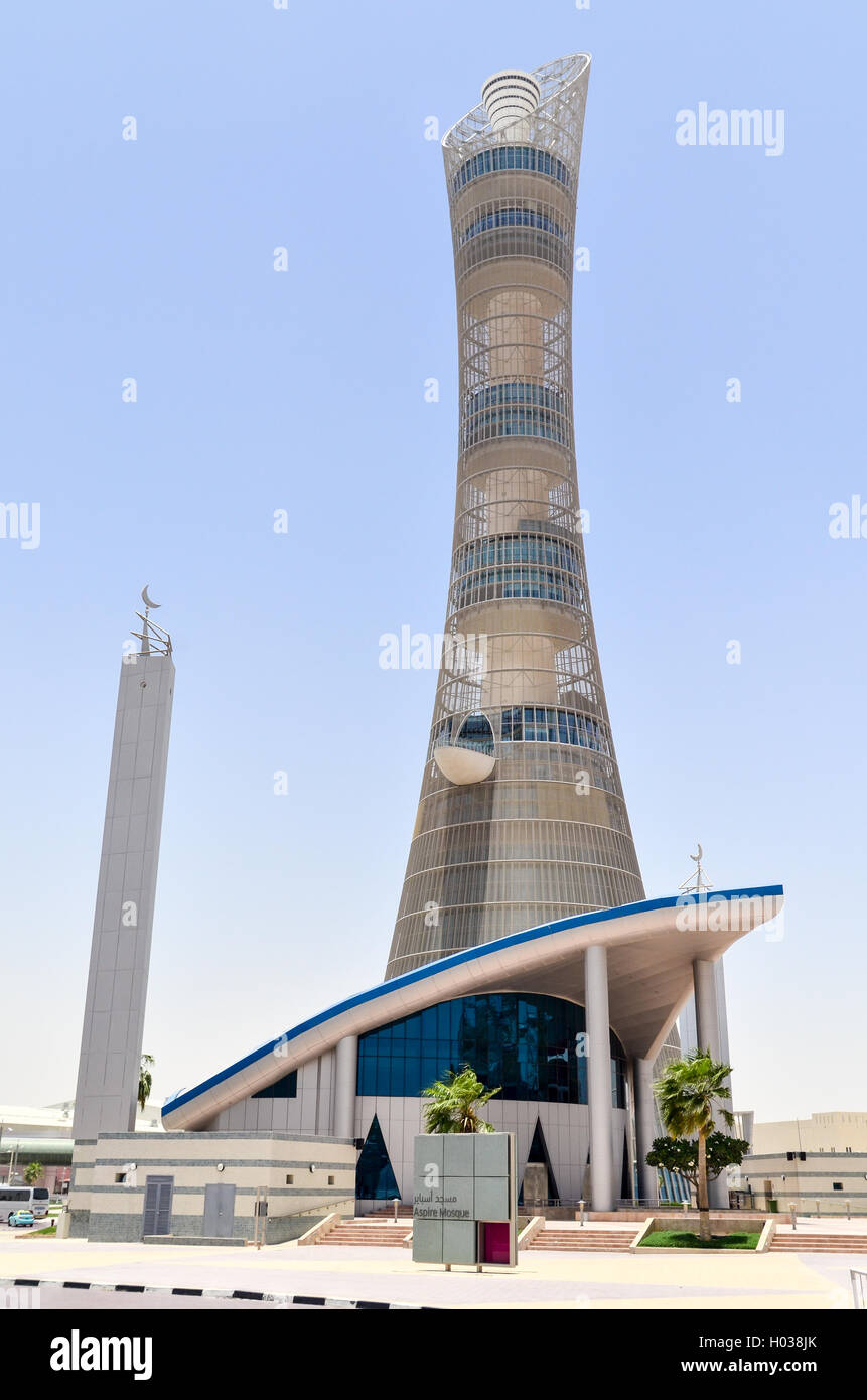 The Torch Doha (Aspire tower), the tallest structure in Qatar Stock Photo