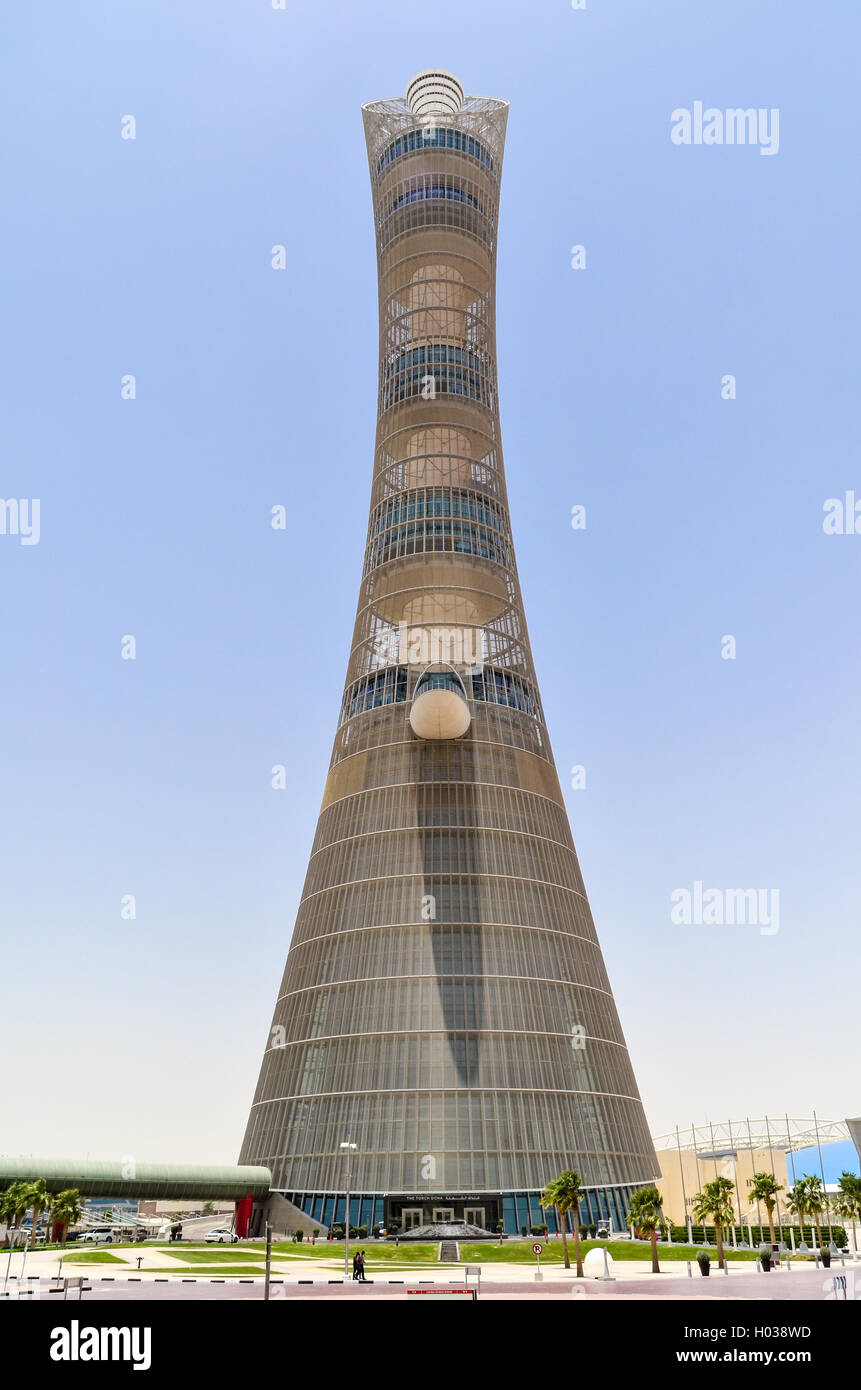 The Torch Doha (Aspire tower), the tallest structure in Qatar Stock Photo