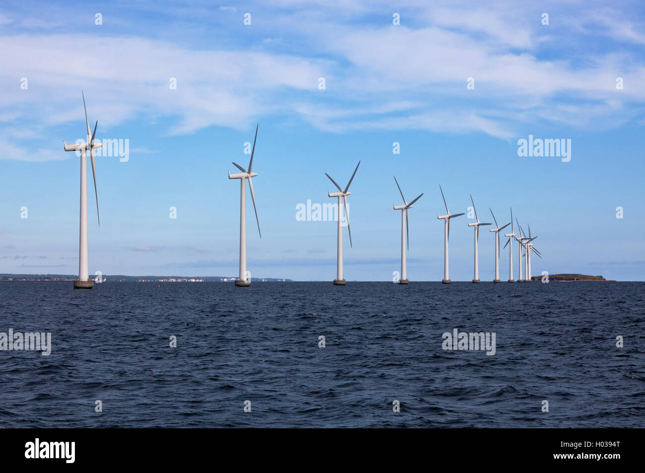 Middelgrunden Offshore Wind Farm off the coast of Copenhagen harbour
