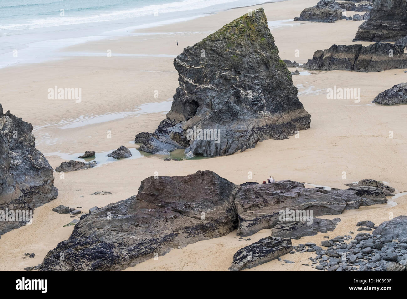 The rock stacks at Bedruthan Steps in Cornwall Stock Photo Alamy