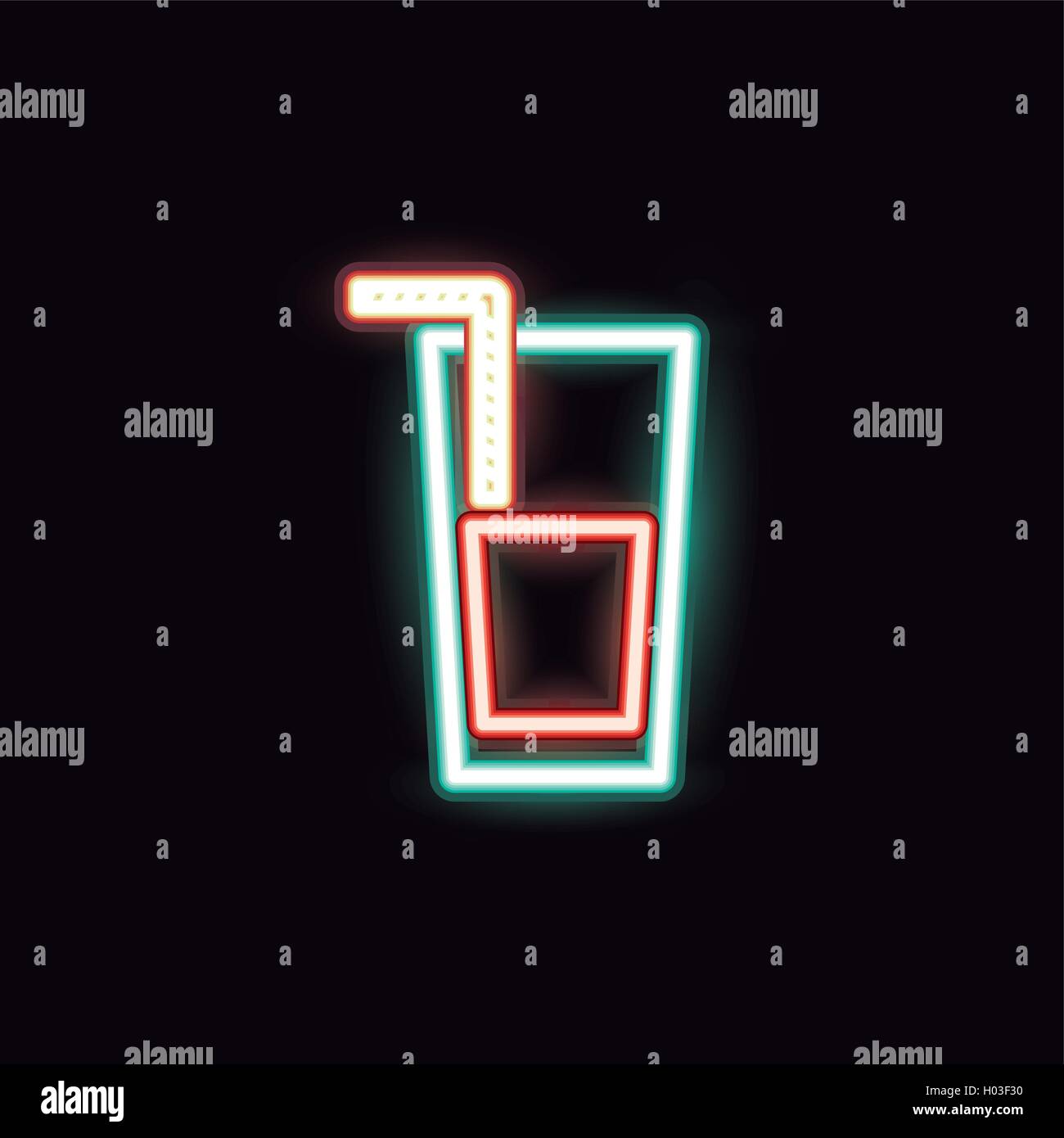 Neon cocktail glass icon Stock Vector Image & Art - Alamy