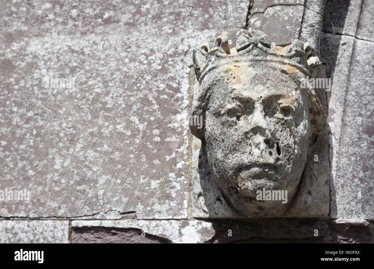 Carving on St David's Cathedral, Pembrokeshire, Wales, Great Britain Stock Photo