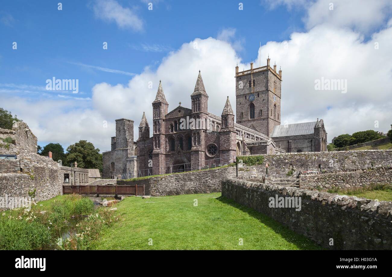 St David's Cathedral, Pembrokeshire, Wales, Great Britain Stock Photo