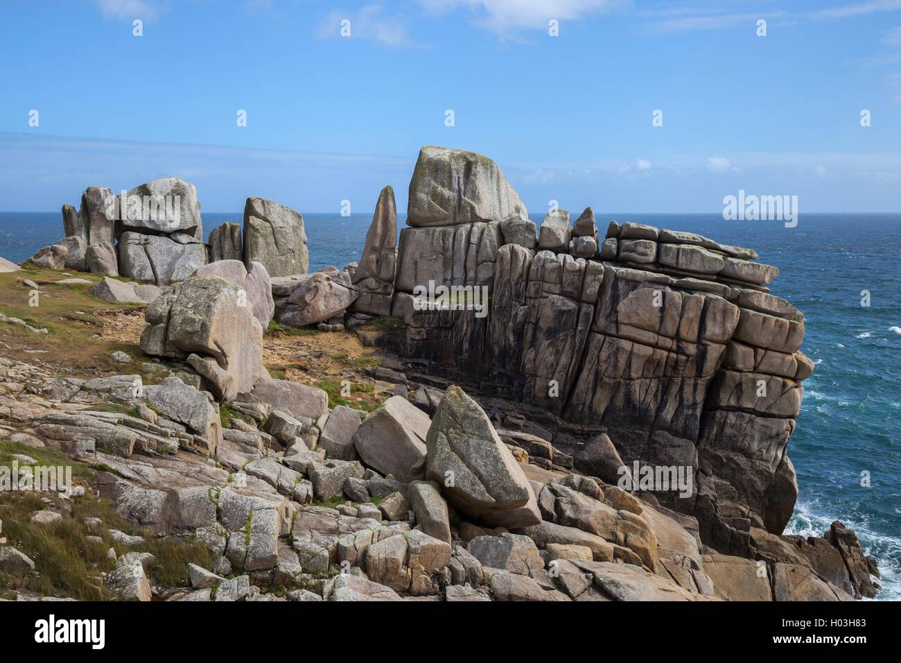 Unusual rock formations, Peninnis Head, St Mary's, Isles of Scilly, England. Stock Photo
