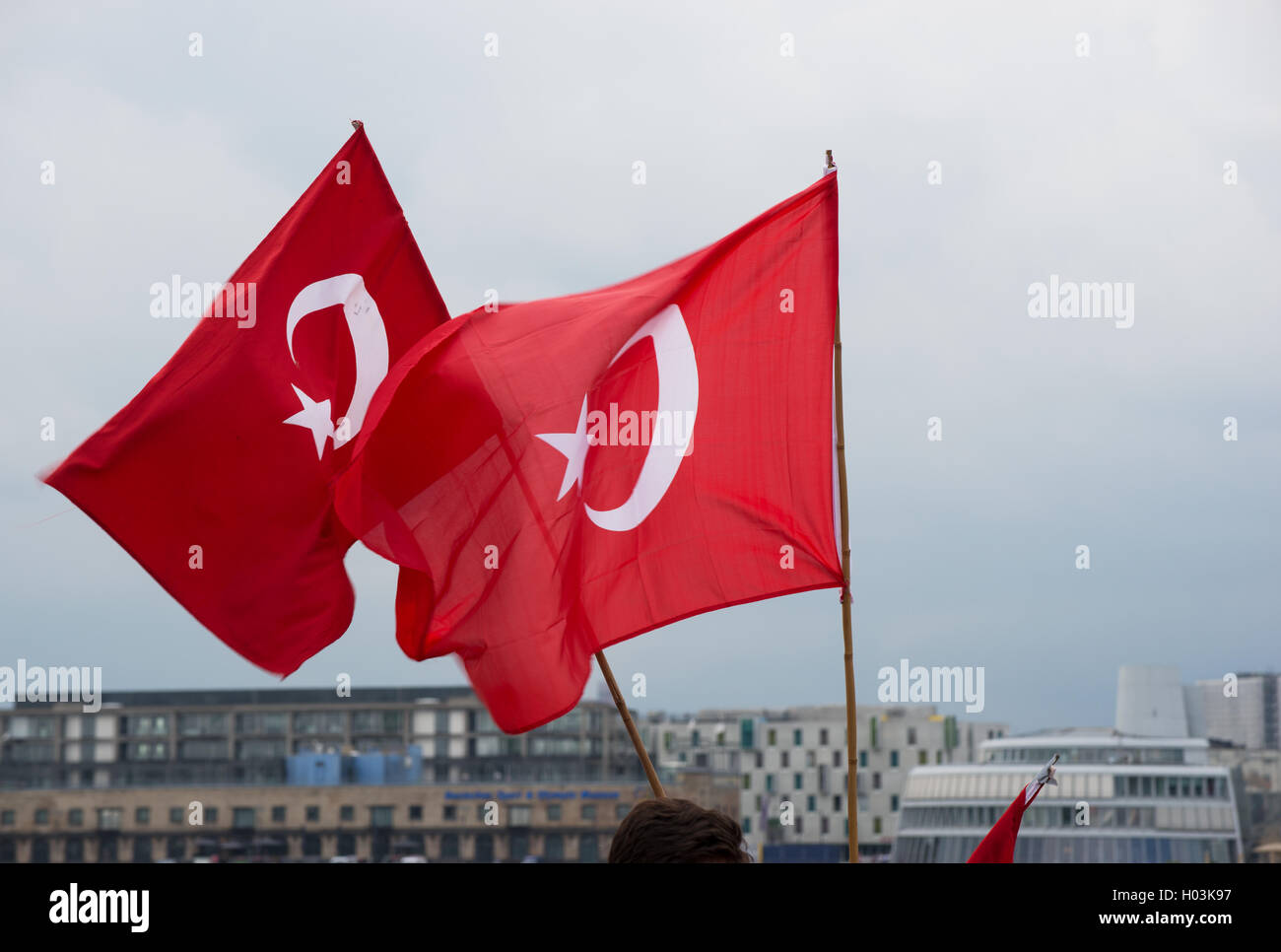 Demonstration in Cologne against coup in turkey Stock Photo