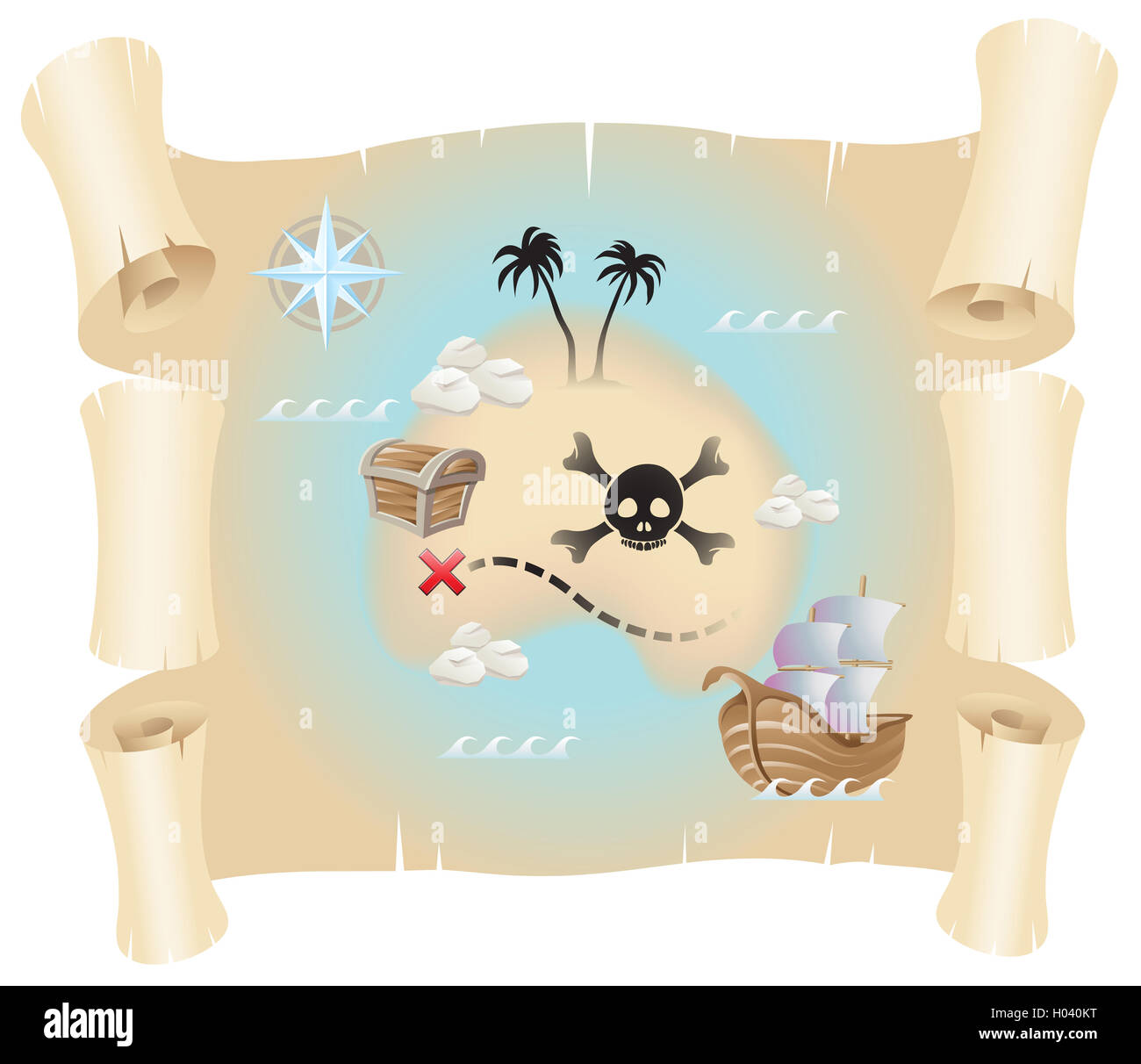 Aged pirates treasure map background hi-res stock photography and ...