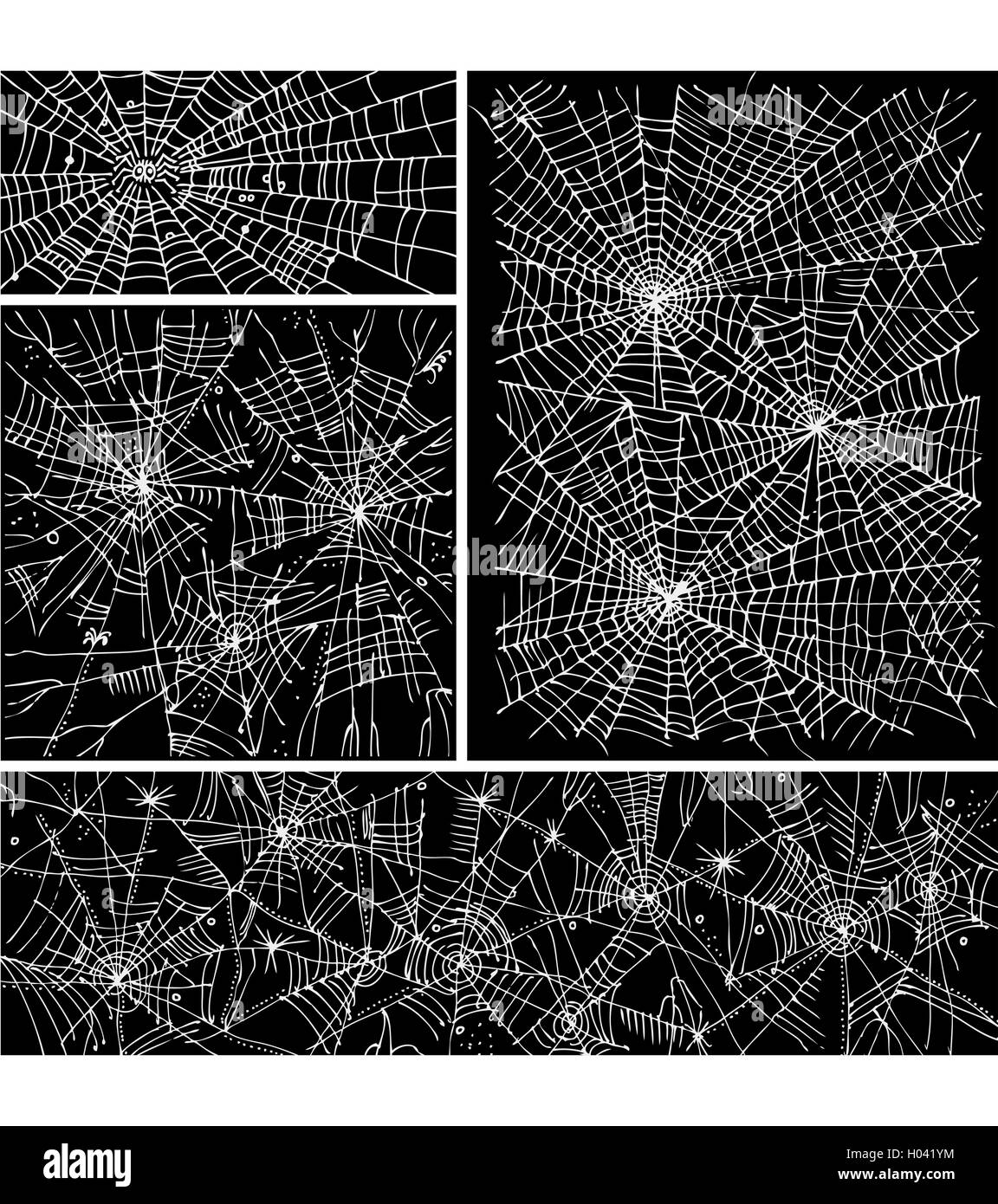 Web background pattern set 3. Eau-forte black-and-white decorative ...