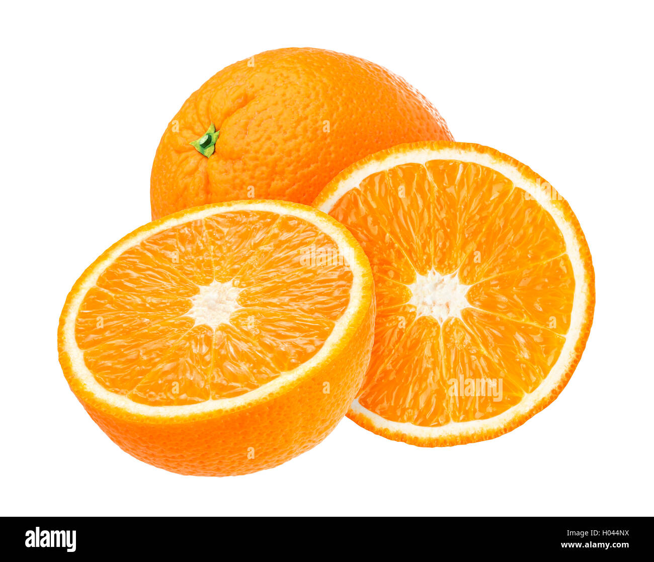 Orange fruit isolated on white background with clipping path. Stock Photo